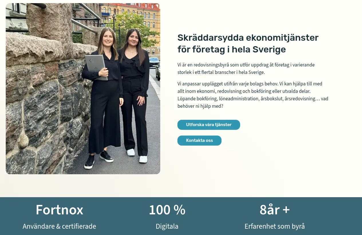 Exempel på en genuin bild: riktiga medarbetare fotograferade på plats, inte en stockbild.