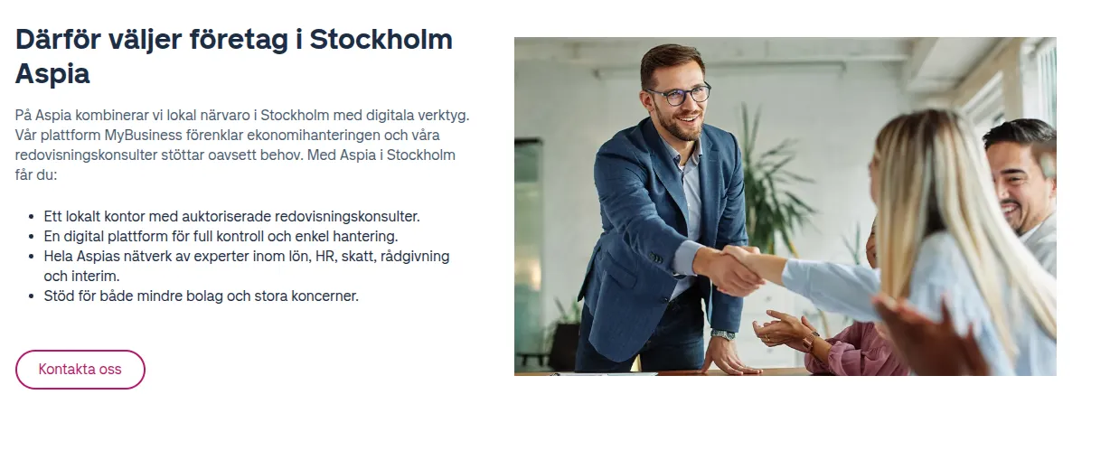 Exempel på en generisk stockbild av ett handslag, mindre trovärdig än en genuin bild.