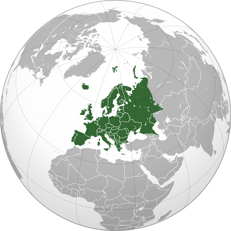 Professionell karta över Europa och Norden